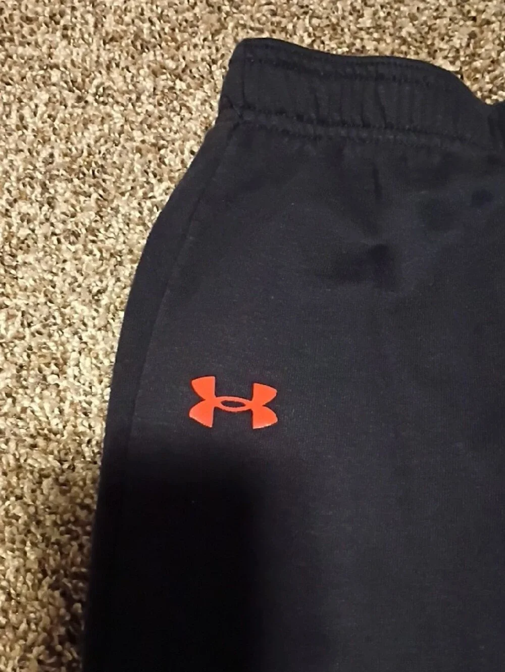 Under Armour Kids Navy Sweatpants with Red Logo Accent